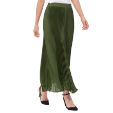 Kate Kasin Mujeres Vintage Retro Vintage Verano Verde Pleated Maxi Falda Larga 40 &quot;KK000614-4